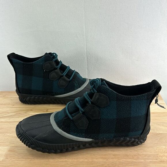 SOREL Out N About Plus Duck Boot- Black/ Teal Plaid- Size 10 M- NIB - Picture 4 of 8